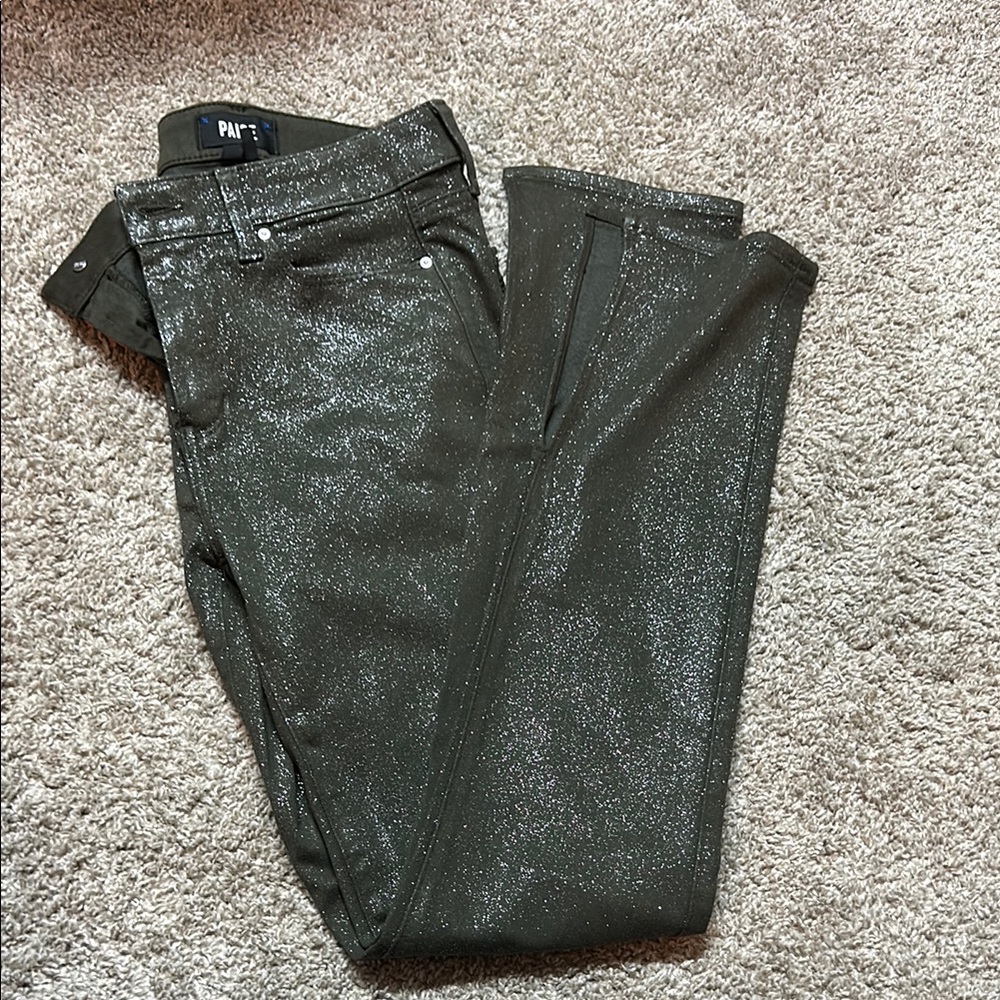 PAIGE Women's Glittery Dark Jeans